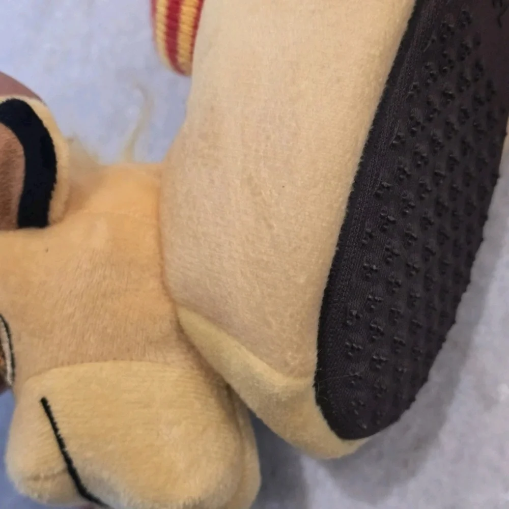 Disney Lion King Lion and Warthog Plush Boys Slippers Sz 5 Toddler Slip Ons NEW